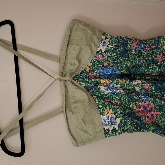 NWT Anthropologie Floral Green Maxi Strap Dress_1 - Picture 2 of 8